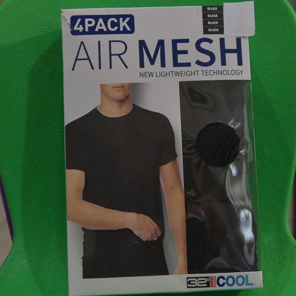 32 Degrees 4 Pack Men's Air Mesh Tee in  BLACK - Picture 1 of 3